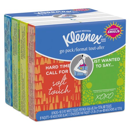Kleenex Go Pack 3 Ply Facial Tissue, 10 Sheets 46651CT